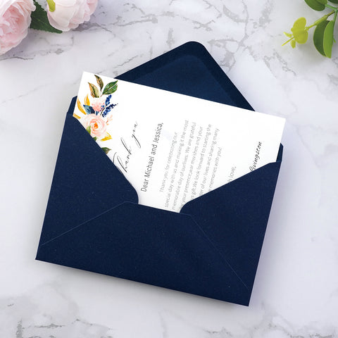 NingsPaper 50 Pieces Shiny Navy Blue A4 Envelopes for 4x6 Cards
