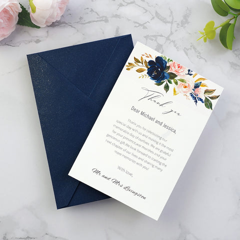NingsPaper 50 Pieces Shiny Navy Blue A4 Envelopes for 4x6 Cards