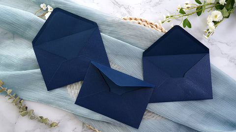 NingsPaper 50 Pieces Shiny Navy Blue A4 Envelopes for 4x6 Cards