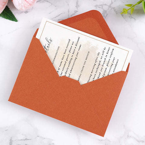 NingsPaper 50 Pieces Burnt Orange A4 Envelopes for 4x6 Card