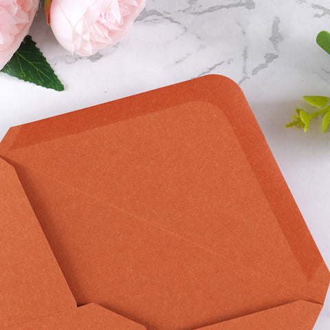 NingsPaper 50 Pieces Burnt Orange A4 Envelopes for 4x6 Card