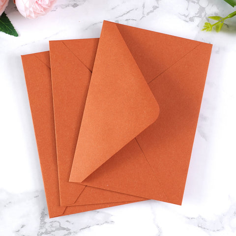 NingsPaper 50 Pieces Burnt Orange A4 Envelopes for 4x6 Card