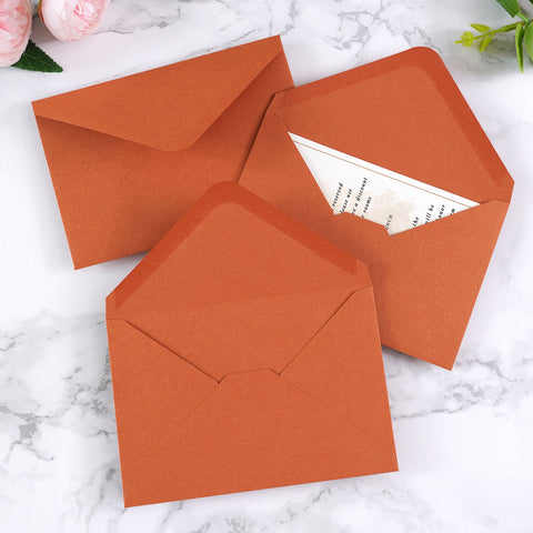 NingsPaper 50 Pieces Burnt Orange A4 Envelopes for 4x6 Card