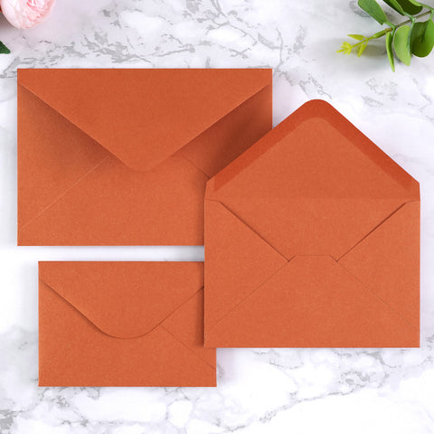 NingsPaper 50 Pieces Burnt Orange A4 Envelopes for 4x6 Card