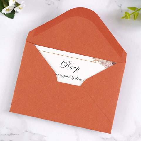 NingsPaper 50 Pieces Burnt Orange A1 3.62 × 5.12 Inches Envelopes