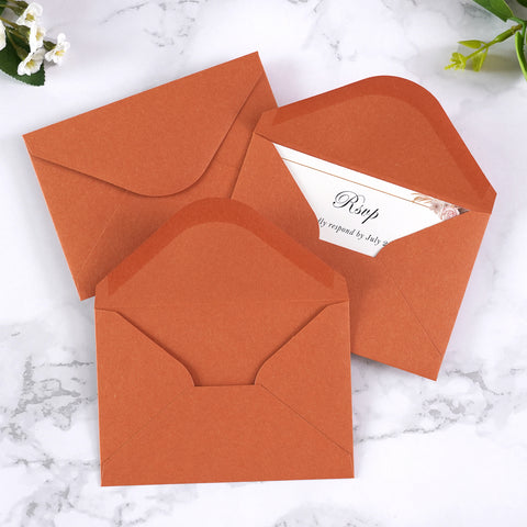 NingsPaper 50 Pieces Burnt Orange A1 3.62 × 5.12 Inches Envelopes