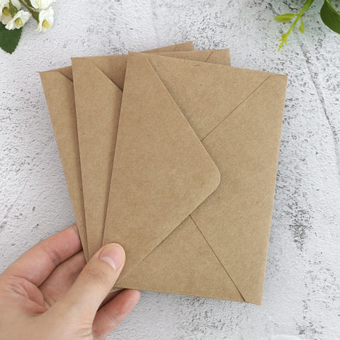 NingsPaper 50 Pieces Kraft A1 3.62 × 5.12 Inches Envelopes