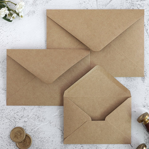 NingsPaper 50 Pieces Kraft A1 3.62 × 5.12 Inches Envelopes