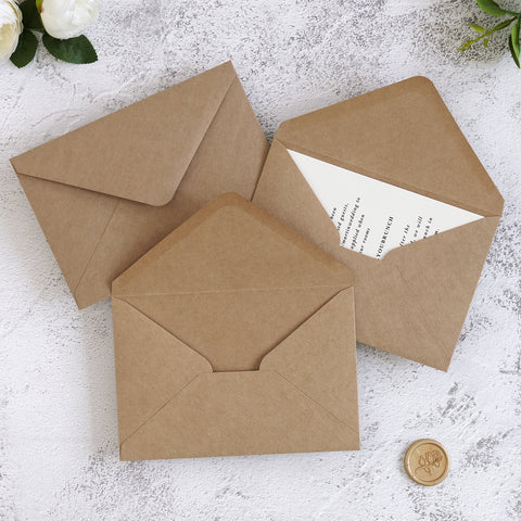 NingsPaper 50 Pieces Kraft A4 Envelopes for 4x6 Cards