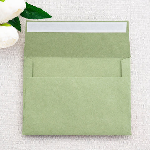 NingsPaper 50 Pieces  A7 5 x 7'' Sage Green Self Seal Envelopes