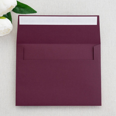 NingsPaper 50 Pieces  A7 5 x 7'' Burgundy Self Seal Envelopes