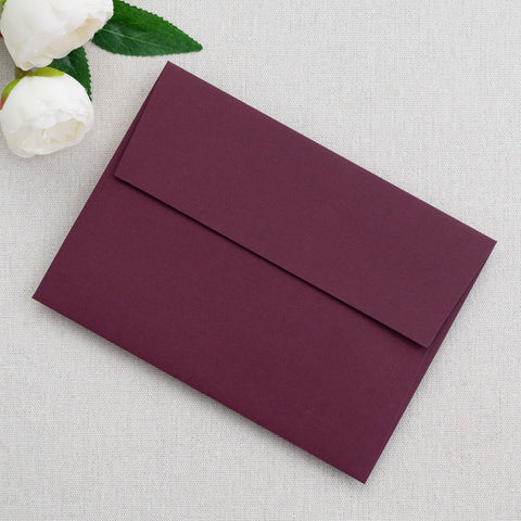 NingsPaper 50 Pieces  A7 5 x 7'' Burgundy Self Seal Envelopes