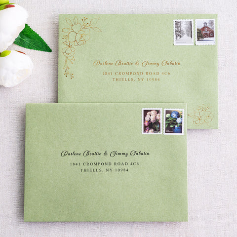 NingsPaper 50 Pieces  A7 5 x 7'' Sage Green Self Seal Envelopes