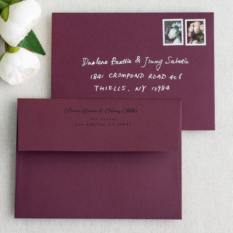 NingsPaper 50 Pieces  A7 5 x 7'' Burgundy Self Seal Envelopes