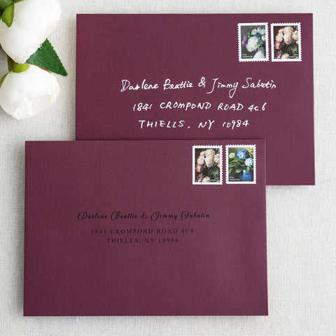 NingsPaper 50 Pieces  A7 5 x 7'' Burgundy Self Seal Envelopes