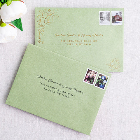 NingsPaper 50 Pieces  A7 5 x 7'' Sage Green Self Seal Envelopes