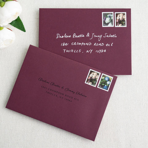 NingsPaper 50 Pieces  A7 5 x 7'' Burgundy Self Seal Envelopes