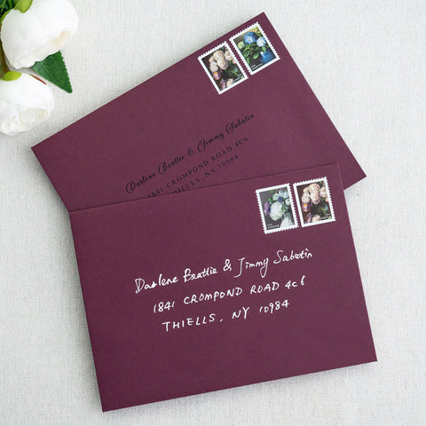 NingsPaper 50 Pieces  A7 5 x 7'' Burgundy Self Seal Envelopes