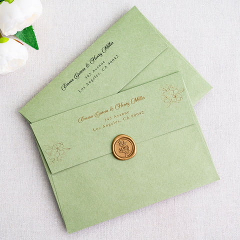 NingsPaper 50 Pieces  A7 5 x 7'' Sage Green Self Seal Envelopes
