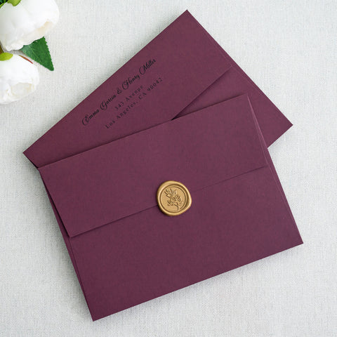 NingsPaper 50 Pieces  A7 5 x 7'' Burgundy Self Seal Envelopes