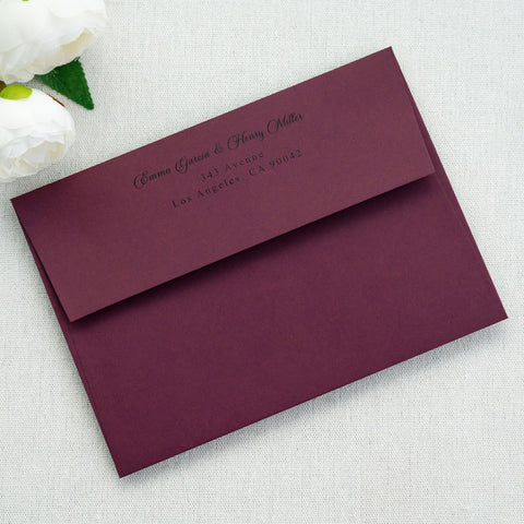 NingsPaper 50 Pieces  A7 5 x 7'' Burgundy Self Seal Envelopes
