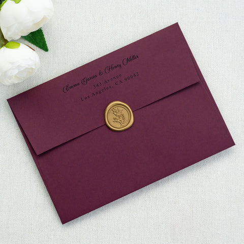 NingsPaper 50 Pieces  A7 5 x 7'' Burgundy Self Seal Envelopes