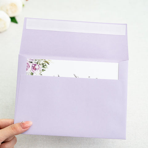 NingsPaper 50 Pieces  A7 5 x 7'' Lilac Self Seal Envelopes