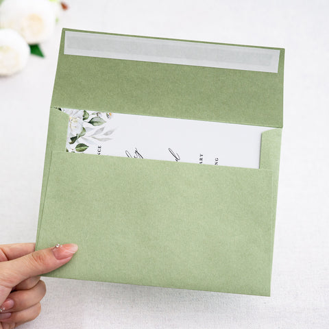 NingsPaper 50 Pieces  A7 5 x 7'' Sage Green Self Seal Envelopes