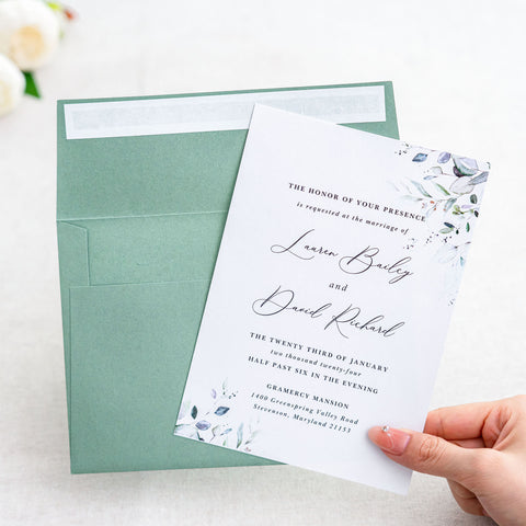 NingsPaper 50 Pieces  A7 5 x 7'' Light Sage Green Self Seal Envelopes