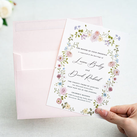 NingsPaper 50 Pieces  A7 5 x 7'' Blush Pink Self Seal Envelopes