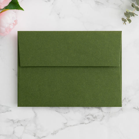 NingsPaper 50 Pieces  A7 5 x 7'' Olive Green Self Seal Envelopes