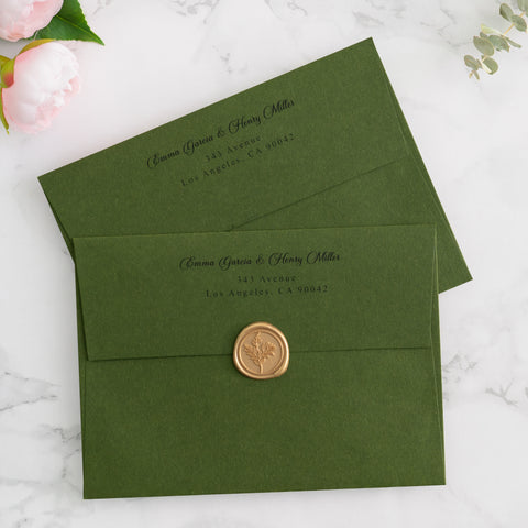 NingsPaper 50 Pieces  A7 5 x 7'' Olive Green Self Seal Envelopes