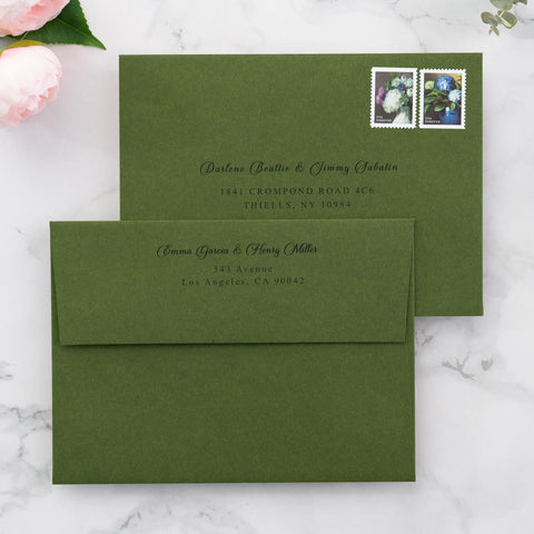 NingsPaper 50 Pieces  A7 5 x 7'' Olive Green Self Seal Envelopes