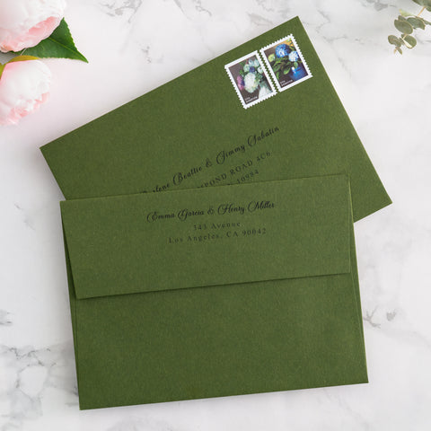 NingsPaper 50 Pieces  A7 5 x 7'' Olive Green Self Seal Envelopes