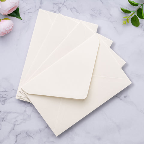 NingsPaper A9 Envelopes, 5.75 x 8.75'' Ivory Wedding Mailing Envelopes