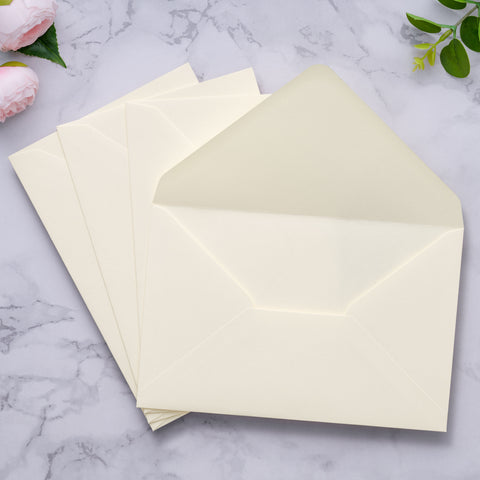 NingsPaper A9 Envelopes, 5.75 x 8.75'' Cream Wedding Mailing Envelopes