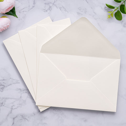 NingsPaper A9 Envelopes, 5.75 x 8.75'' Ivory Wedding Mailing Envelopes