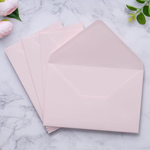 NingsPaper A9 Envelopes, 5.75 x 8.75'' Blush Pink Wedding Mailing Envelopes