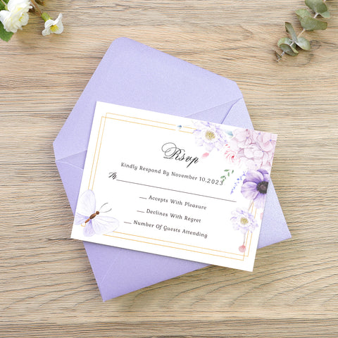 NingsPaper 50 Pieces Lilac A1 3.62 × 5.12 Inches Envelopes