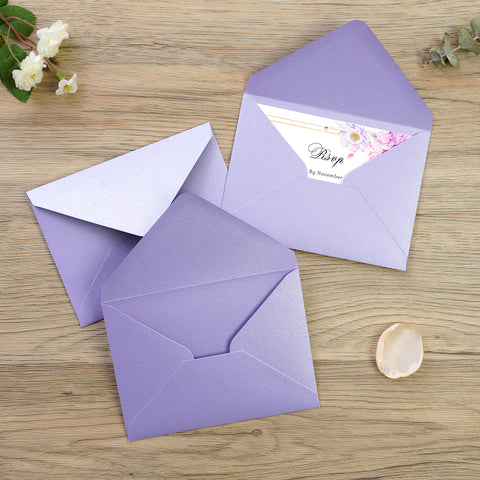 NingsPaper 50 Pieces Lilac A1 3.62 × 5.12 Inches Envelopes