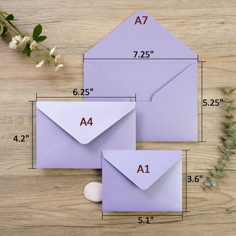 NingsPaper 50 Pieces Lilac A1 3.62 × 5.12 Inches Envelopes
