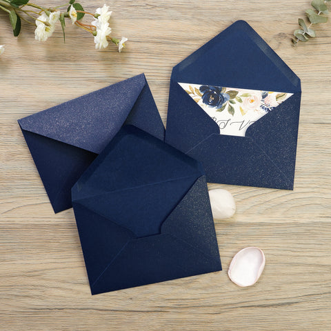 NingsPaper 50 Pieces Navy Blue A1 3.62 × 5.12 Inches Envelopes