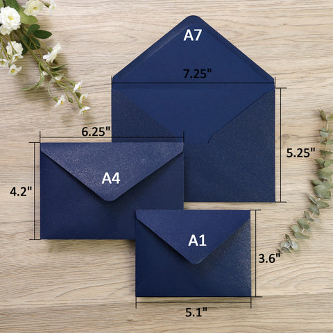 NingsPaper 50 Pieces Navy Blue A1 3.62 × 5.12 Inches Envelopes