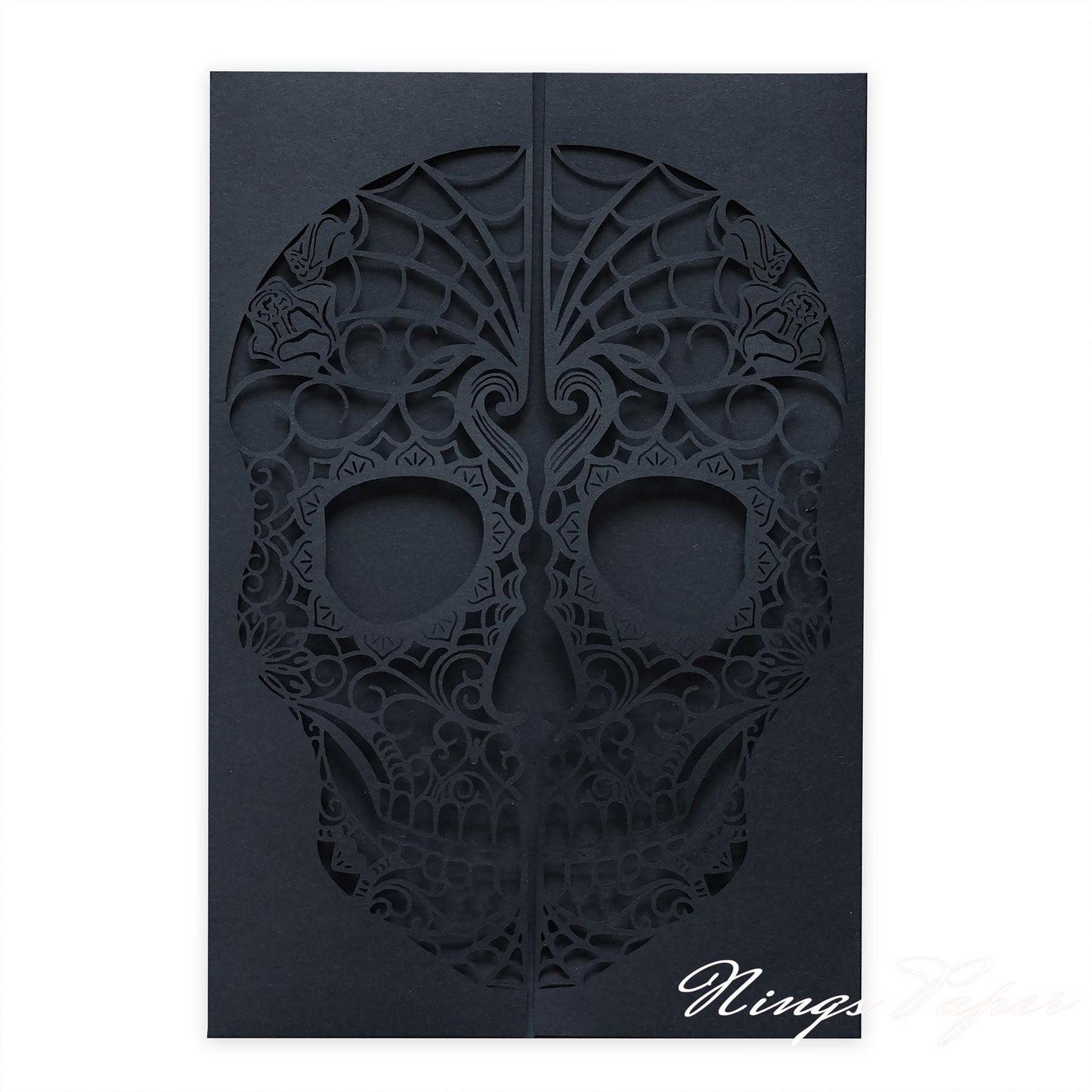 NingsPaper Unique Black Bone Laser Cut Pockets PA-Bone