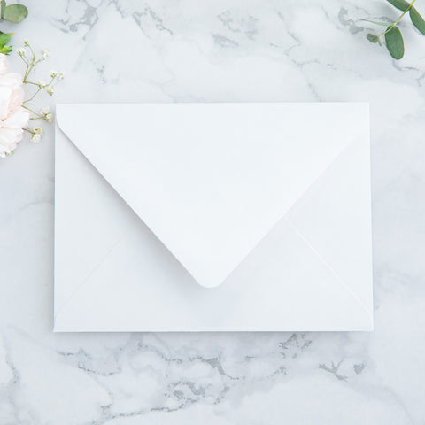 NingsPaper 50 Pieces  Dusty Blue Floral Liner Euro Flap White Envelopes for  Wedding Invitation Card