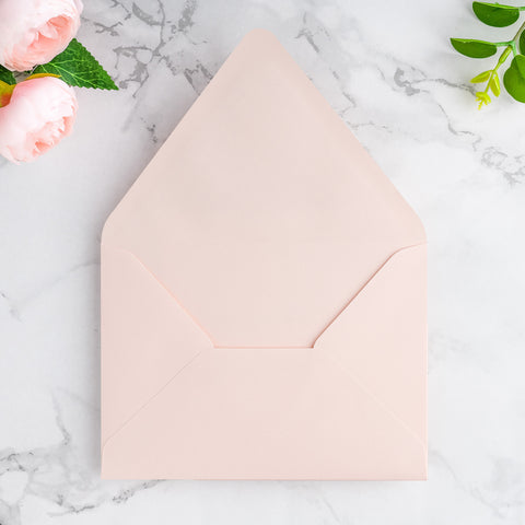NingsPaper 50 Pieces A7 Euro Flap Envelopes, Blush Pink 5x7 Envelopes