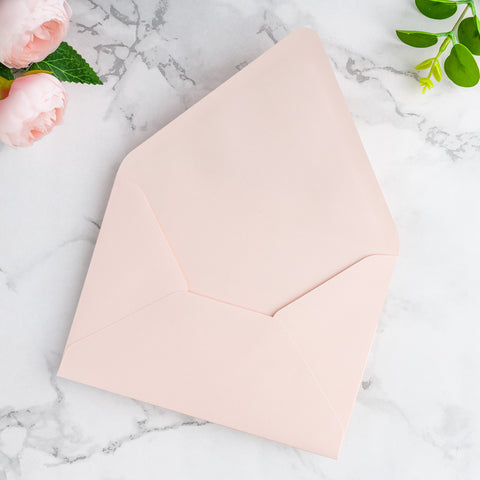 NingsPaper 50 Pieces A7 Euro Flap Envelopes, Blush Pink 5x7 Envelopes