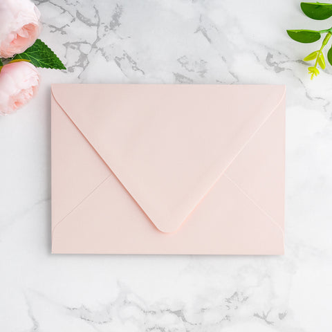 NingsPaper 50 Pieces A7 Euro Flap Envelopes, Blush Pink 5x7 Envelopes