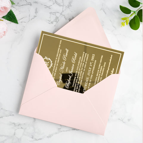 NingsPaper 50 Pieces A7 Euro Flap Envelopes, Blush Pink 5x7 Envelopes