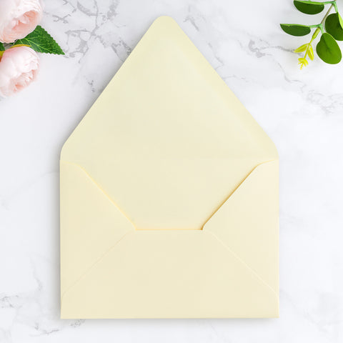 NingsPaper 50 Pieces A7 Euro Flap Envelopes, Cream 5x7 Envelopes